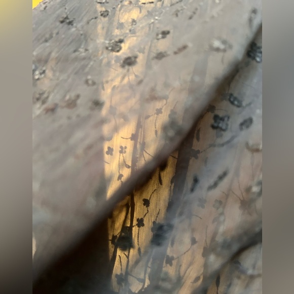 Zara Sheer Black Floral Long sleeve Top Blouse - Picture 4 of 7